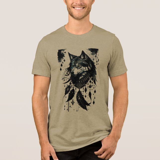T-shirt En Tri-matière loup, prédateur, attrapeur de rêves, amulet, talis (Recto)