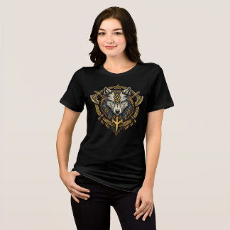 T-shirt En Tri-matière Loup Viking Mythologie Nordique Rune Femmes