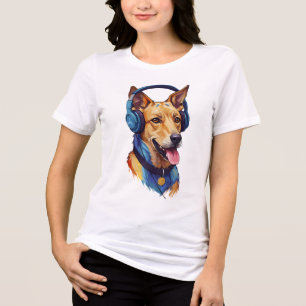 T-shirt En Tri-matière Loyal Beats – Chien Abstrait Écoutant de la Musiqu