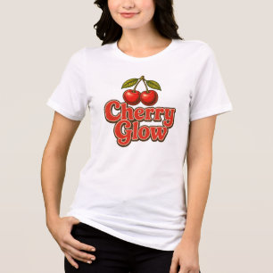 T-shirt En Tri-matière Lueur de Cerise Rétro Vintage Graphique de Cerise