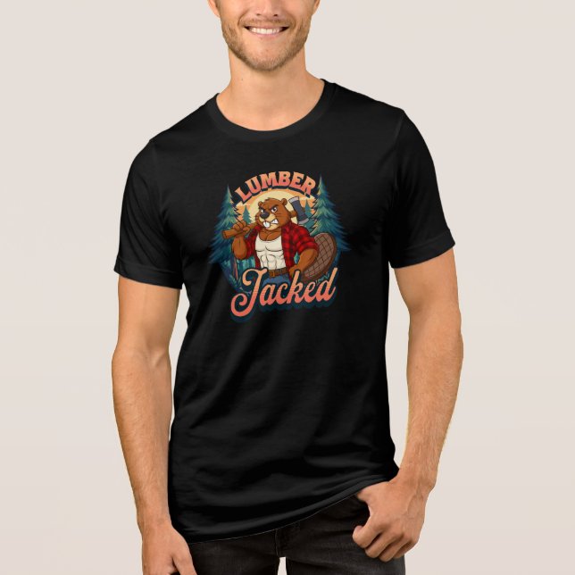 T-shirt En Tri-matière Lumber Jacked Beaver Funny Lumberjack Pun Design (Recto)