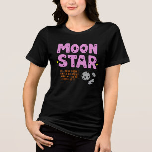 T-shirt En Tri-matière Lune et Étoile Jolie Esthétique de Dessin Animé –