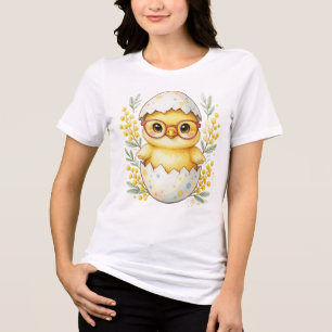 T-shirt En Tri-matière Lunettes de poussin de Pâques mignonnes Mimosa en