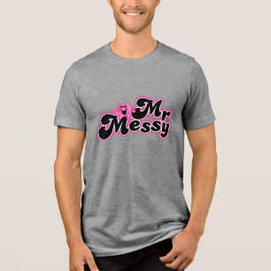 T-shirt En Tri-matière M. Messy   Grandes lettres noires et roses