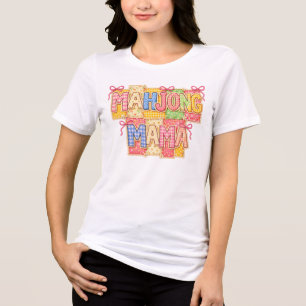 T-shirt En Tri-matière Mahjong Mama en faux patchwork