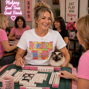 T-shirt En Tri-matière Mahjong Mama en faux patchwork