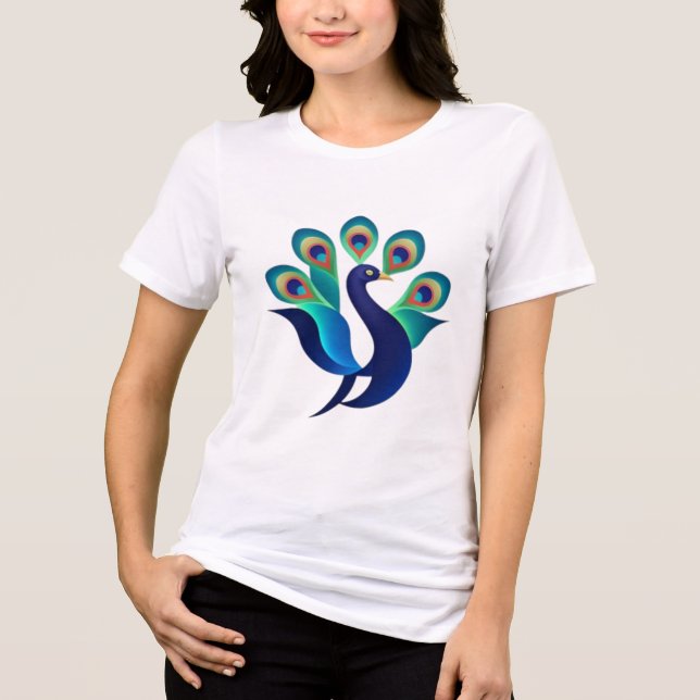 T-shirt En Tri-matière Majestic Peacock - Couleurs de l'élégance Tee (Recto)