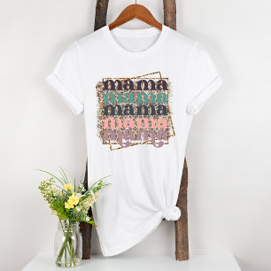 T-shirt En Tri-matière Mama Mama Mama Maman Life Leapord Imprimer