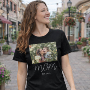 T-shirt En Tri-matière Maman a établi un script photo noir 