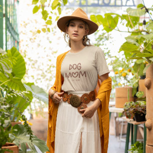 T-shirt En Tri-matière Maman Chien Typographie Cœur Fantaisiste Mocha
