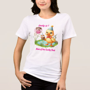 T-shirt En Tri-matière Maman d'un canard chanceux mignon 1er anniversaire
