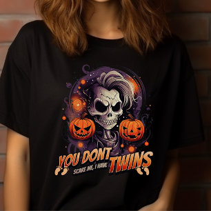 T-shirt En Tri-matière Maman jumelle Halloween, tu ne me fais pas peur ca