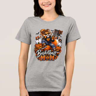 T-shirt En Tri-matière Maman renard de basket-ball Halloween – Maman de h