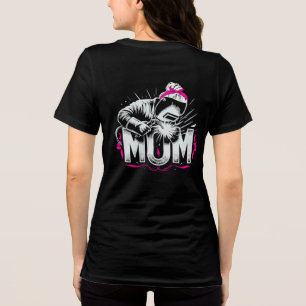 T-shirt En Tri-matière Maman Rose Mignonne Soudeuse Frappant Un Arc Fémin