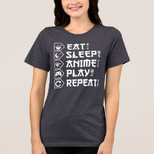 T-shirt En Tri-matière Manger Dormir Anime Jouer Répéter Style de vie Ota