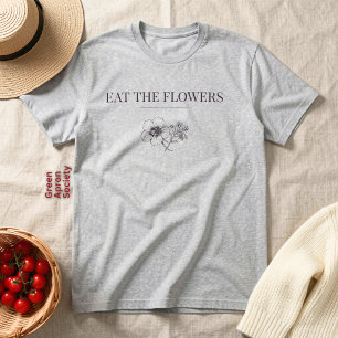 T-shirt En Tri-matière Manger Les Fleurs Ligne Botanique Minimaliste De C