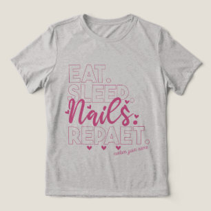 T-shirt En Tri-matière Mangez les ongles du sommeil Répéter ongle polonai