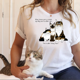 T-shirt En Tri-matière Many Paws Drôle Ménopause Chat Dame Humour Bleu