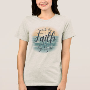 T-shirt En Tri-matière Marchez par la foi et non par la vue Verset de la
