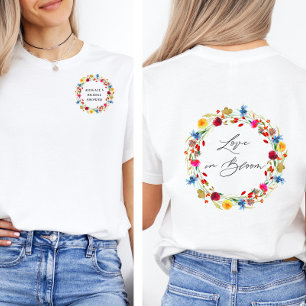 T-shirt En Tri-matière Mariage Fleur Sauvage Personnalisé
