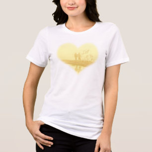 T-shirt En Tri-matière Mariage sur la Plage au Cœur Jaune