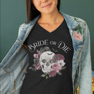 T-shirt En Tri-matière Marie ou Morte Floral Crâne Chic Gothique Enterrem