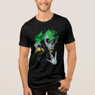 T-shirt En Tri-matière Masque à gaz toxique : Flammes néon