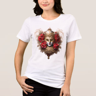 T-shirt En Tri-matière Masque masqué vénitien or rose rouge masqué