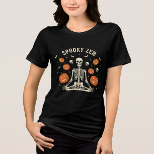 T-shirt En Tri-matière Méditation de yoga squelette d'Halloween avec des