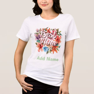 T-shirt En Tri-matière Meilleur Cadeau Floral Maman - Cadeau Personnalisé