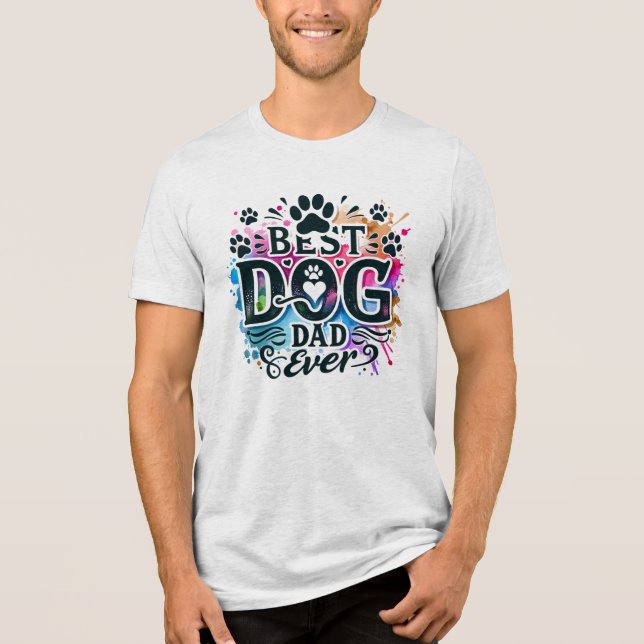 T-shirt En Tri-matière Meilleur Chien Papa Jamais Thème (Recto)