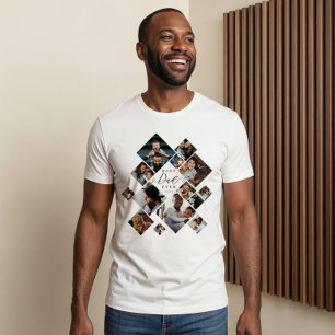 T-shirt En Tri-matière Meilleur Papa de Tous les Temps Collage Photo Mode