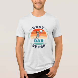 T-shirt En Tri-matière Meilleur Papa Par Par Retro Fête des pères de golf