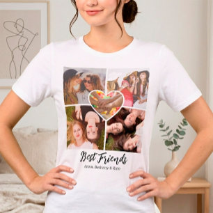 T-shirt En Tri-matière Meilleures amies uniques Collage de photos personn