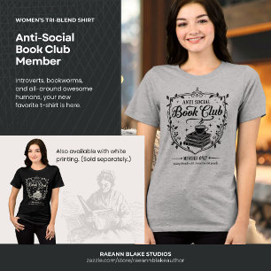 T-shirt En Tri-matière Membre anti-social du club de lecture pour femmes