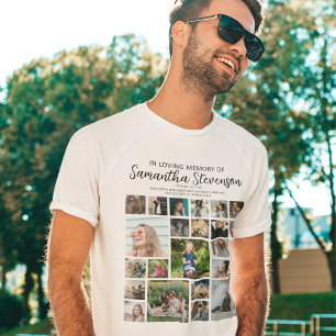 T-shirt En Tri-matière Mémorial personnalisé avec 24 photos en collage