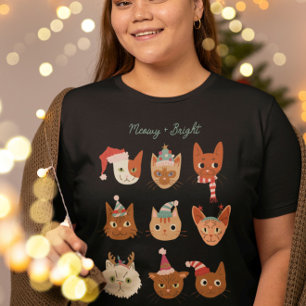 T-shirt En Tri-matière Meowy et chats brillants en costume de Noël