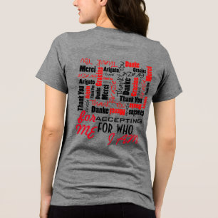 T-shirt En Tri-matière Merci noir et rouge mot Modèle Cloud