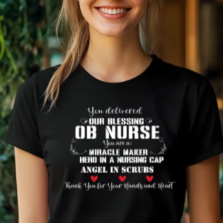 T-shirt En Tri-matière Merci OB Nurse pour livrer notre miracle