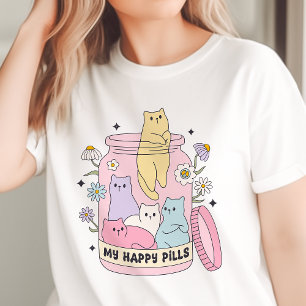 T-shirt En Tri-matière Mes Pilules Heureuses Chats Mignons