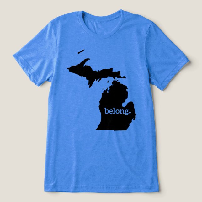 T-shirt En Tri-matière Michigan State Map Belong (Design Recto)