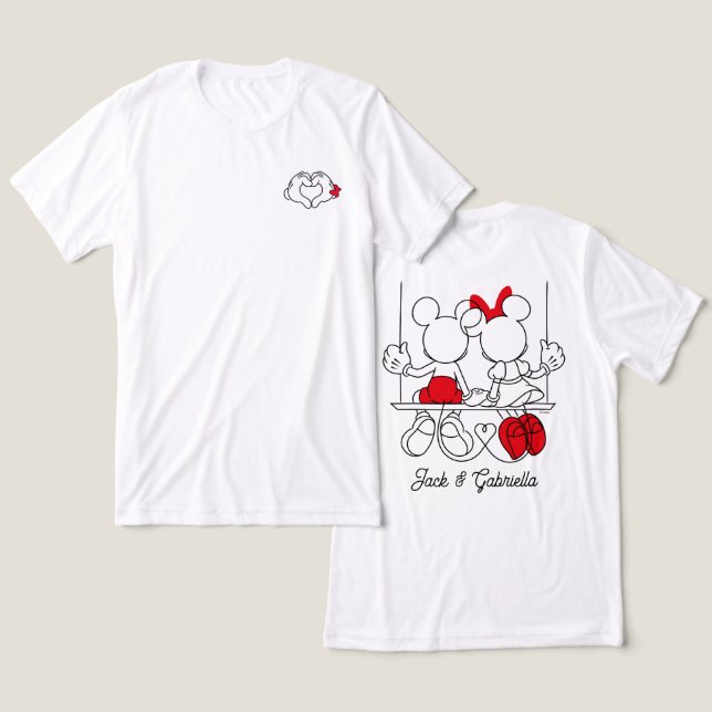 T-shirt En Tri-matière Mickey et Minnie Couple marié récemment (Design Recto & Verso)