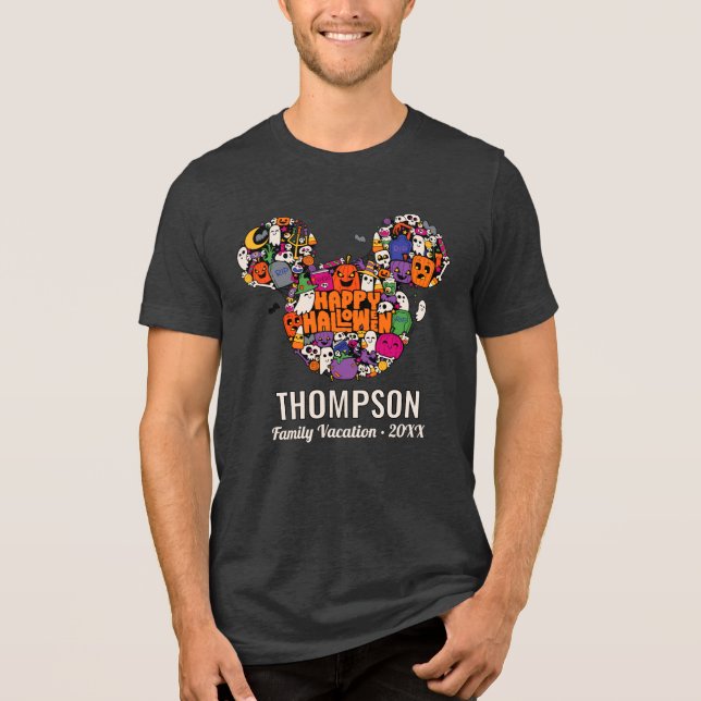 T-shirt En Tri-matière Mickey Mouse Halloween Family Vacation (Recto)
