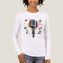 Microphone pop avec des étoiles colorées et des no