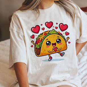 T-shirt En Tri-matière Mignon Amour De Taco Kawaii Saint-Valentin Amusant