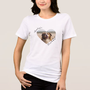 T-shirt En Tri-matière Modèle de photo en forme de cœur pour maman d'anim