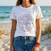 Moderne Anniversaire d'été sur la plage bleu et ro