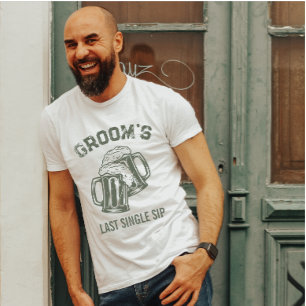 T-shirt En Tri-matière Moderne et élégant Dernière bière Sip Green Groom