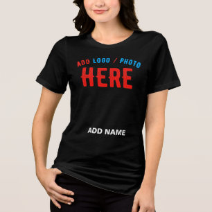 T-SHIRT EN TRI-MATIÈRE MODERNE ET MODERNE PERSONNALISABLE NOIR VÉRIFIÉ