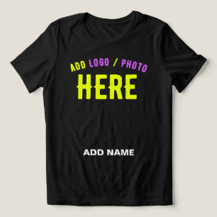 T-SHIRT  EN TRI-MATIÈRE MODERNE ET MODERNE PERSONNALISABLE NOIR VÉRIFIÉ